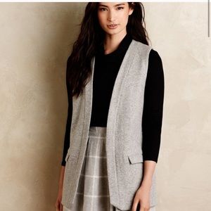 Anthropologie Elevenses Easton Wool Vest Gray